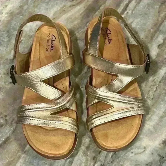 Women’s CLARKS BRYNN STEP STRAPPY ANKLE STRAP Leather sandal- Size 10 - Picture 4 of 9